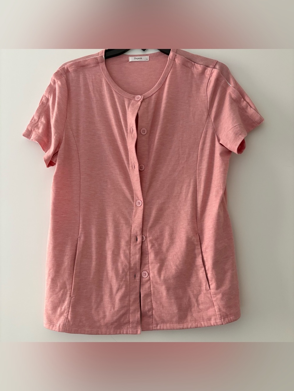 Post Mastectomy Surgery drain pockets Short-Sleeve Button Front shirt
